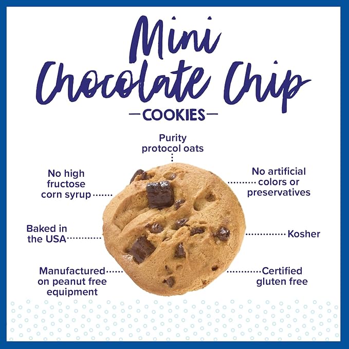 Goodie Girl Mini Chocolate Chip Cookie Snack Packs | Peanut Free, Gluten Free, Egg Free, Dairy Free | 90 Calories (10 Count)