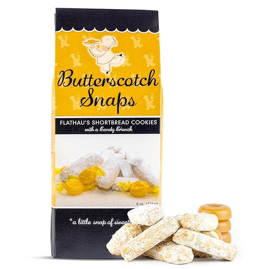 Flathau?셲 Fine Foods, Gourmet Shortbread Cookies, Handcrafted All Natural Artisan Bites, Southern-Baked Sweet Snaps with a Buttery Finish (Butterscotch, 8oz)