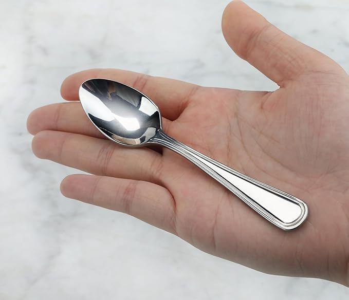 New Star Foodservice 1029871 Slimline Pattern, 18/0 Stainless Steel, Coffee Spoon, 4.75-Inch, Set of 12