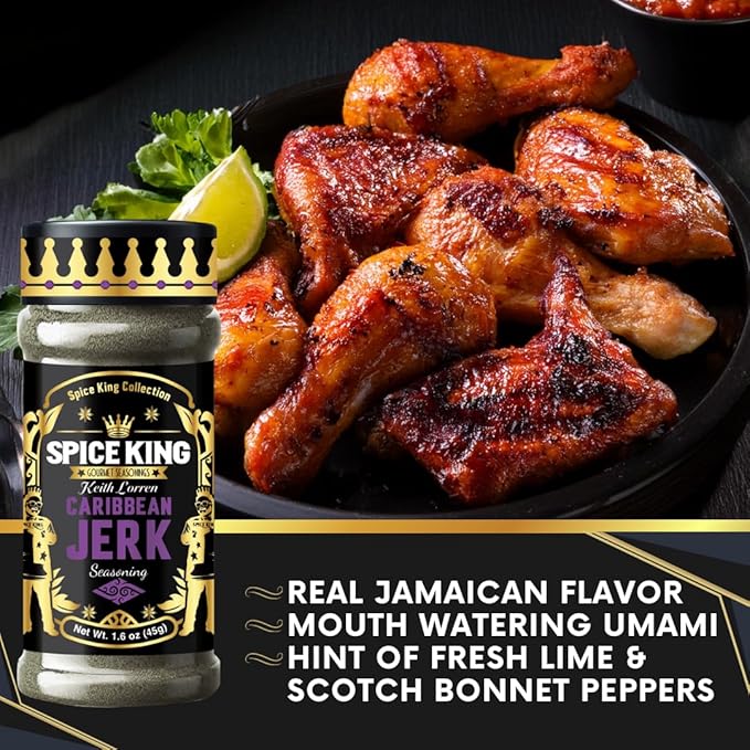 Spice King Caribbean Jerk Seasoning - 1.8 Oz Shaker Bottle - Authentic Jamaican Jerk Seasoning for Chicken, Meat Rubs & Grilling with a Caribbean Food Flavor Twist