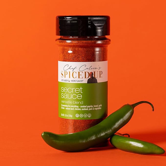 Spiced Up Secret Sauce Seasoning ??Bold, Smoky, Spicy Blend with Paprika, Fennel, Garlic & Cayenne ??All-Purpose Dry Rub for Meats, Eggs & Potatoes ??Vegan, Non-GMO, Gluten-Free ??5.8 oz