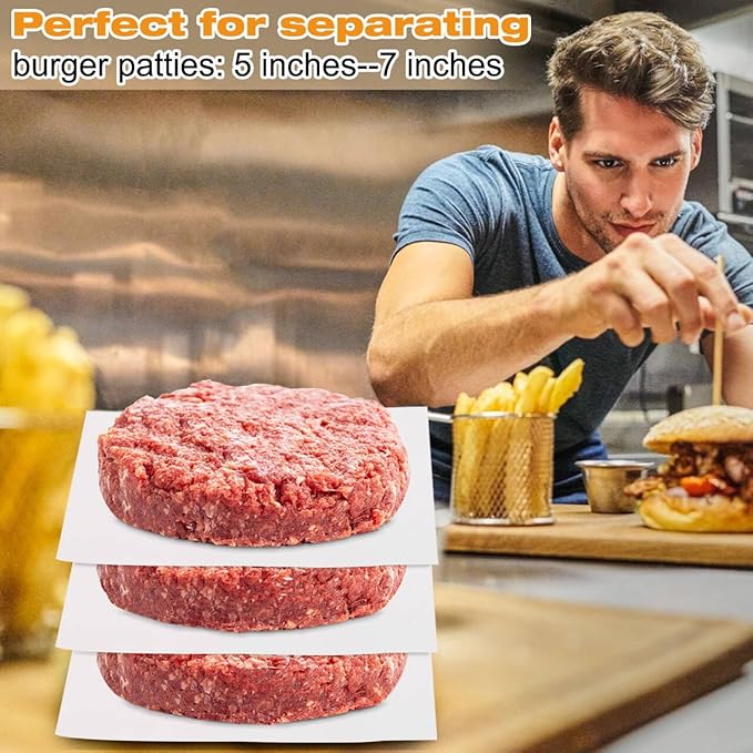 300Pcs Burger Patty Paper, AIMEIKI 7x7 Inch Parchment Paper Squares for Burger Press, Unbleached Smash Burger Paper for Separating Patty, Cake Baking, Wrapping Candies and More