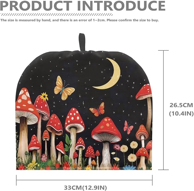 Mushroom Tea Cozy for Teapot Insulated Moon Thick Tea Cosy for Teapot Home Decor Butterfly Kettle Kitchen Dust Cover Thick Teapot Cosy