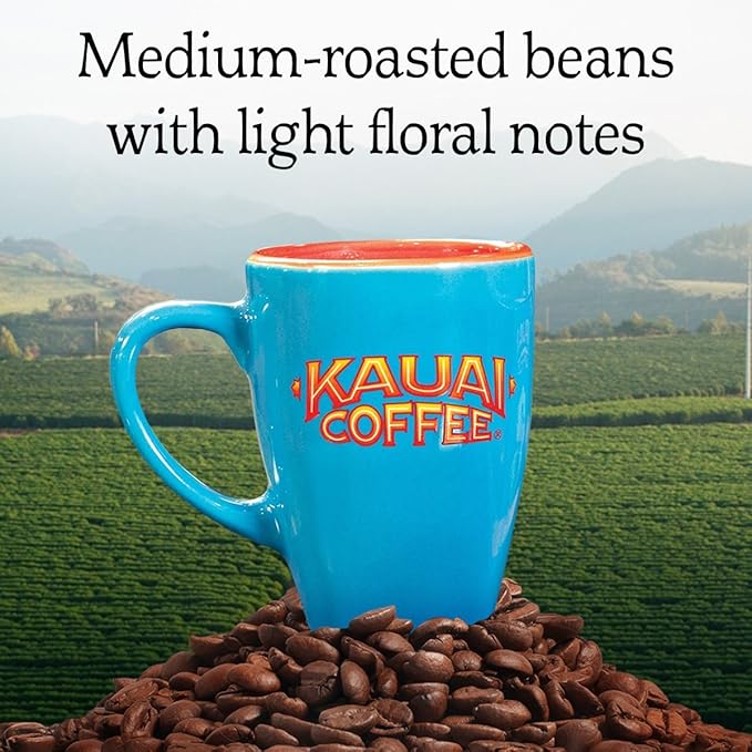 Kauai Coffee Decaf Medium Roast - - Compatible with Keurig Pods K-Cup Brewers (4 Packs of 12 Single-Serve Cups)