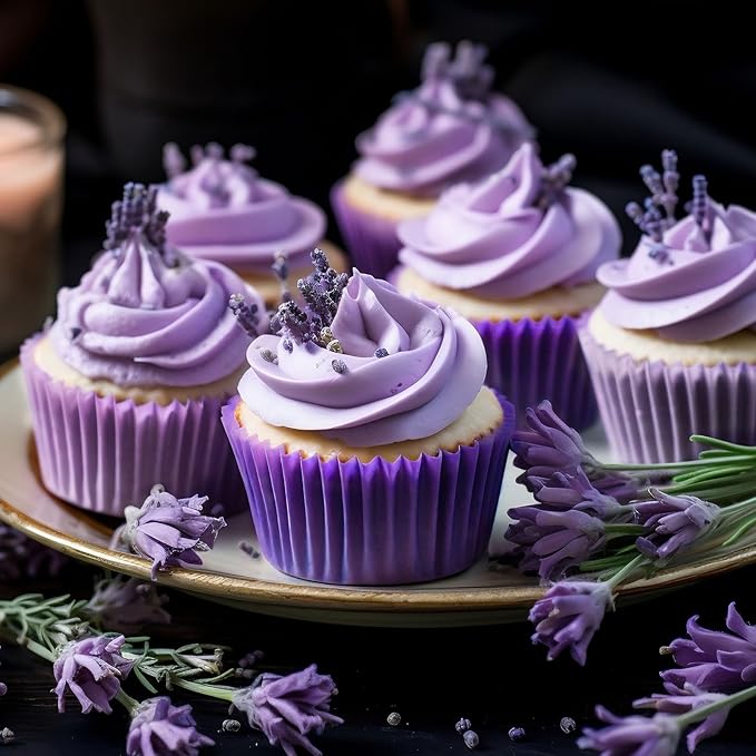 Whaline 600Pcs Purple Cupcake Liners Gradient Purple Baking Cups Cupcake Wrappers Muffin Liners for Celebration Gathering Wedding Bridal Shower Birthday Party Supplies Decor