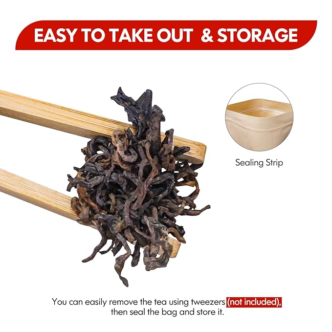 Organic Pu Erh Tea, 7.06 Oz USDA Certified Aged Fermented Organic Ripe Puerh Tea Loose Leaf Black Tea, No Dust Production Workshop, Chinese Yunnan Ancient Tree Puer Tea Perfect for Hot Brew