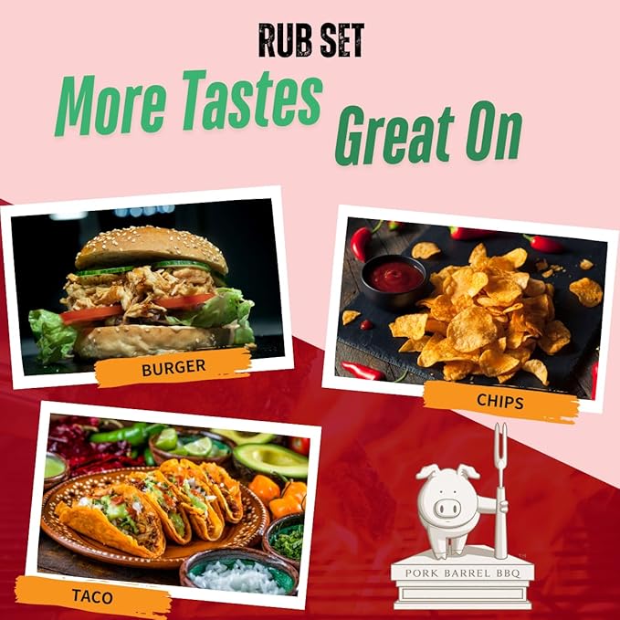 Pork Barrel BBQ Spice Collection Gift Pack | Gifts for Men| 3.8 oz All American Spice, 4.5 oz Steak and 3 oz Chicken, All Purpose BBQ Rub - No MSG, Gluten-Free, Zero Calorie