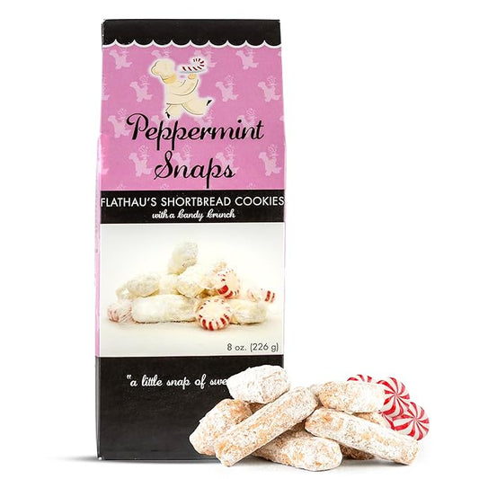 Flathau?셲 Fine Foods, Gourmet Shortbread Cookies, Handcrafted All Natural Artisan Bites, Southern-Baked Sweet Snaps with a Buttery Finish (Peppermint, 8oz)