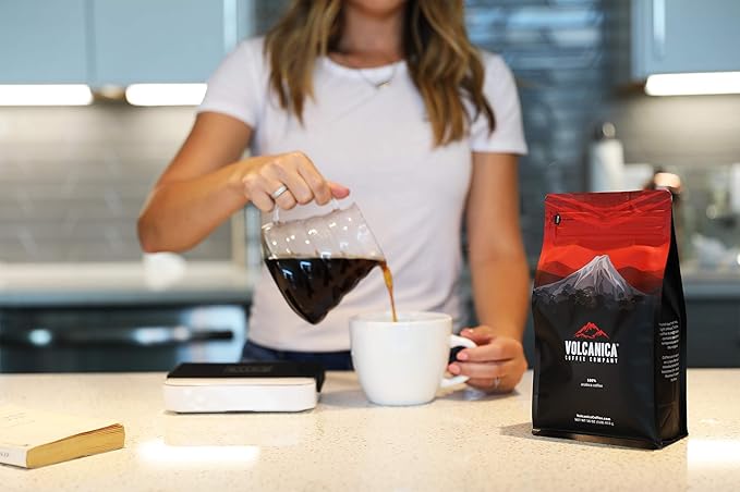 Volcanica House Decaf Coffee, Ground, Swiss Water Processed, Fresh Roasted, 5 lbs