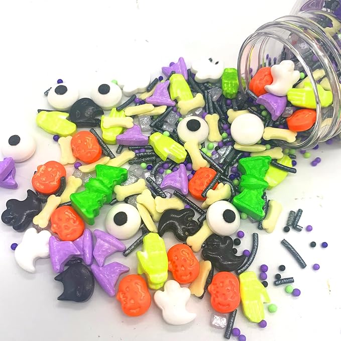7 Ounce Eyes Pumpkin Vampire Sprinkles Halloween Sprinkle Skull Halloween Cupcakes Cake topper Decoration