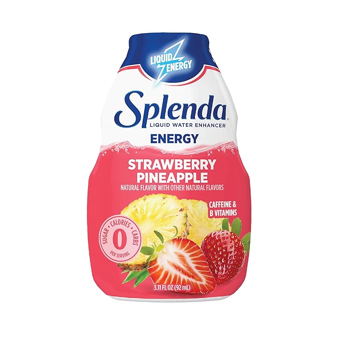 SPLENDA Energy Liquid Water Enhancer Drops, Sugar Free, Zero Calorie, Natural Flavor, Concentrated Drink Mix, 3.11 Fl Oz Each Bottle (Strawberry Pineapple, 2 Pack)