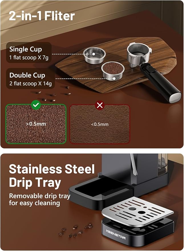 20Bar Espresso Machine with Rapid Cold Brew, Hot & Iced Coffee Machine, Espresso Maker with Milk Frother Steam Wand, Touch Screen with 40oz Water Tank for Latte, Cappuccino, Gift