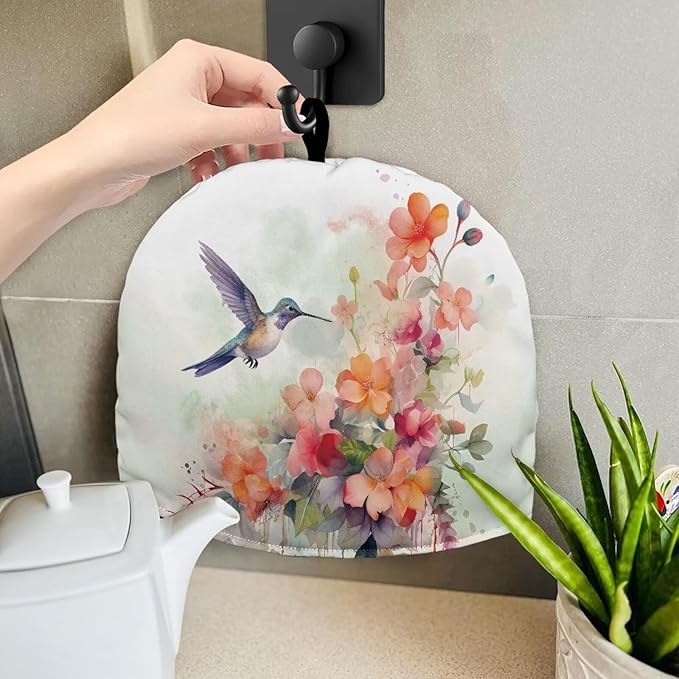 Floral Tea Cozy Insulation Kitchen Accessory Hummingbird Tea Cozies Covers Kitchen Home Decorative Tea Pots Cozy for Keeping Warm