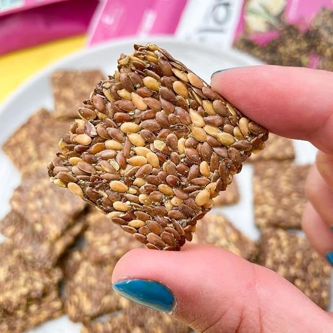 Flackers Organic Rosemary Flaxseed Crackers, 5 Ounce 12-Pack, Gluten Free, Non GMO, Vegan, Keto Snack, 9 Grams Fiber, 1 Net Carb