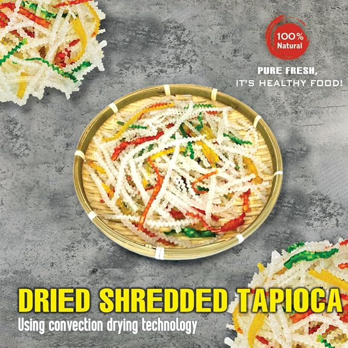 DRIED SHREDDED TAPIOCA 5.29 Oz (150g) VIETFARMFOOD: Natural pure, convection dried seasoning made from real vegetables - perfect for adding flavor to any meal, from cooking, baking, soups, sauces