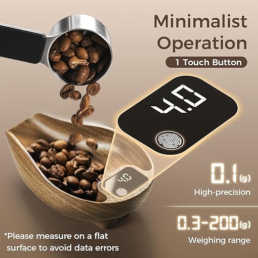 MHW-3BOMEBR Coffee Bean Scale and Spray Bottle Kit, Espresso Scale for Coffee Beans Weighting/Dosing, 0.3-200g, 0.1g Precision Mini Coffee Scale, Digital Kitchen Scale, Coffee?갩ea?갨pice, ES6561-OS