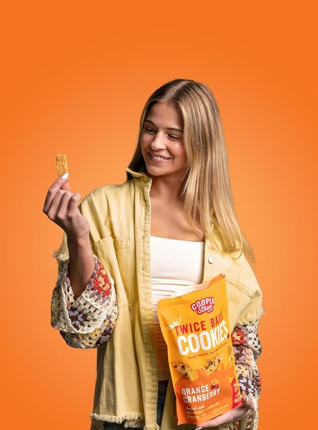Cooper Street Twice-Baked Orange Cranberry Biscotti Cookies (16 oz - Pack of 4) ??Over 50 Biscotti per Bag Loaded with Real Fruit, Italian Style Snacks with Coffee or Tea - Dairy, Peanut & Soy Free