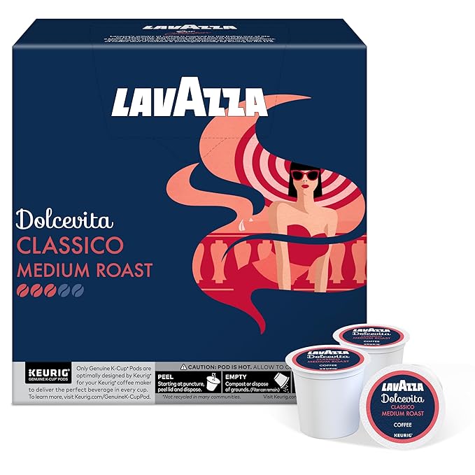 Lavazza Classico Single-Serve Coffee K-Cups for Keurig Brewer, 32 Count