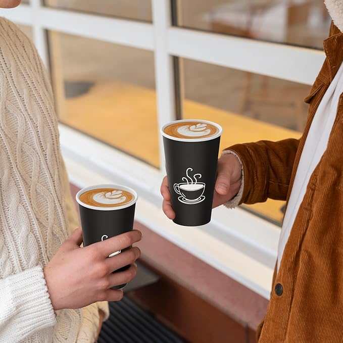 16 oz Paper Coffee cups, 210 Count, Disposable Drinking Cups for Parties, Office Use, and Everyday Needs