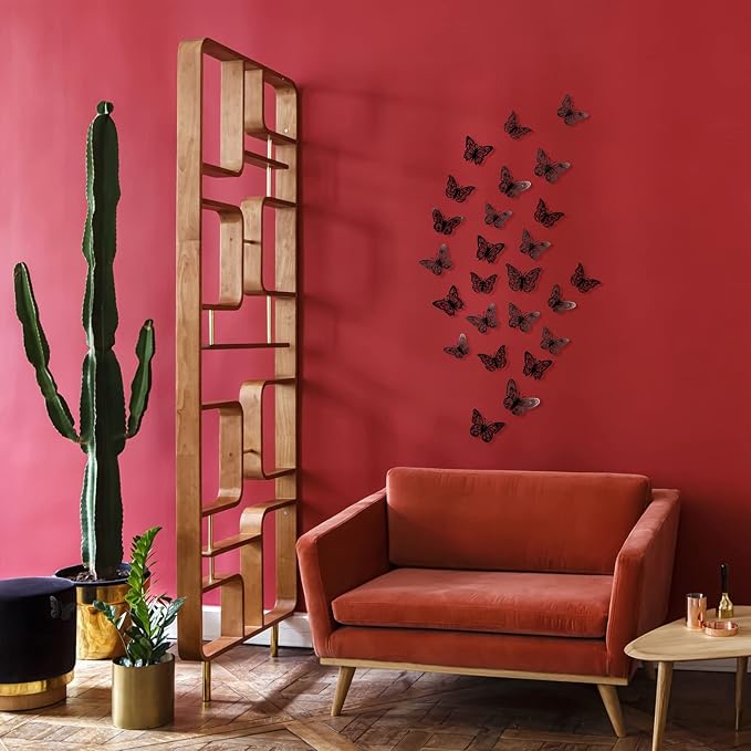 72 Pcs Black Butterfly Decorations - 3 Sizes, 3 Styles, 3D Wall Decor for Parties, Birthdays & Crafts