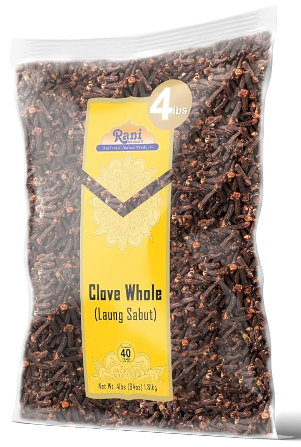 Rani Cloves Whole (Laung) 64oz (4lbs) 1.81kg Great for Food, Tea, Pomander Balls and Potpourri, Hand Selected, Spice, Bulk ~ All Natural | NON-GMO | Kosher | Vegan | Gluten Friendly | Indian Origin