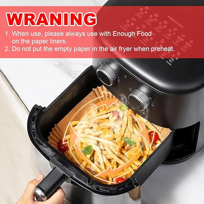 150PCS Small Air Fryer Liners Disposable, 4.7 Inch Parchment Paper for COSORI 2.1 Qt Air Fryer, Square Baking Paper Sheets for Mini Airfryer Basket