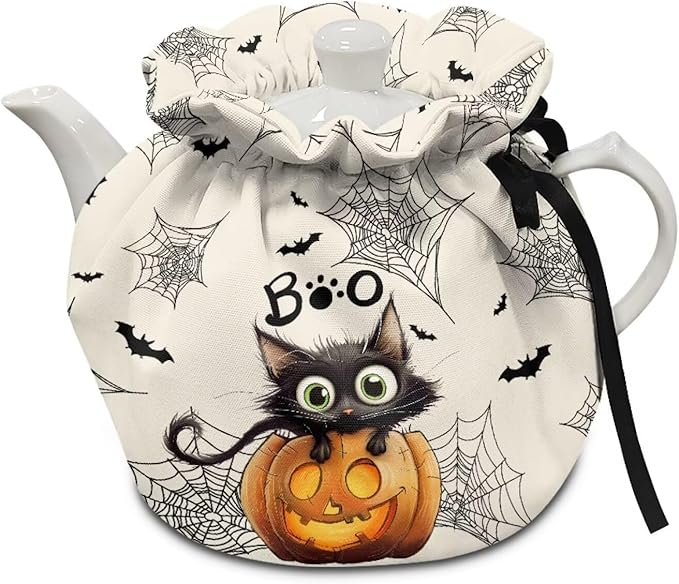 Boo Tea Cozy for Teapot Insulated Pumpkin Tea Pot Cozy for Keeping Warm Breakfast Warmer Pumpkins Teapot Insulation Cover for All Saints' Eve Thick Teapot Dust Protector