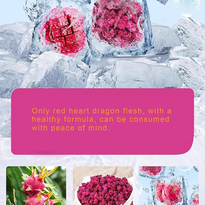 Freeze-Dried Diced Dragon Fruit Snack - 4.23 Oz,Freeze-Dried Pitaya grain (Dragonfruit) dragon fruit,freeze dried dragonfruit