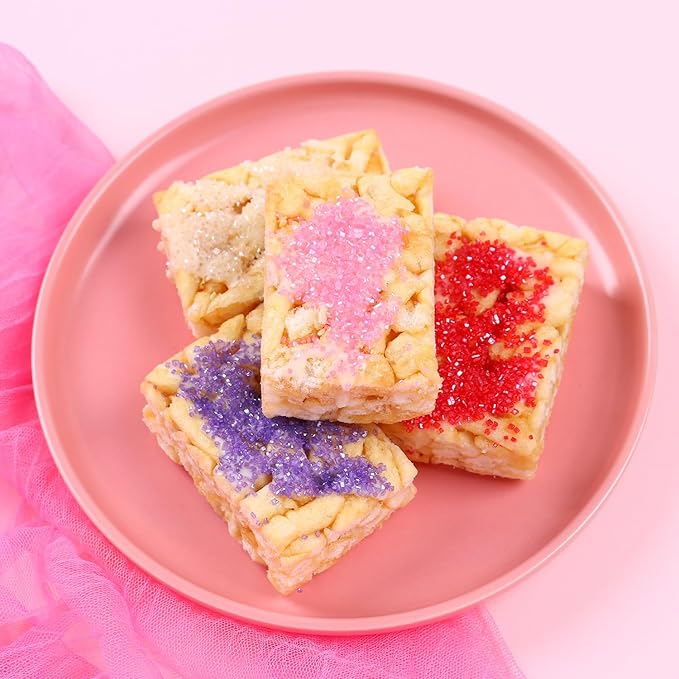 Valentine Sanding Sugar Edible Pink Red Purple Sugar Sprinkles for Cake Decorating Crystal Candy Sparkling Sanding Sugar for Cupcake Toppers Cookie Decorations Wedding Party Celebrations 6.5oz