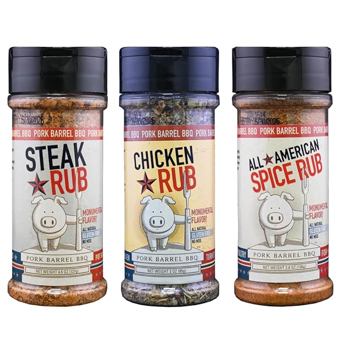 Pork Barrel BBQ Seasoning Rub Variety Pack | Gifts for Men| All Purpose BBQ Spice - No MSG, Gluten-Free, Zero Calorie | Great for Beef, Steak, Burgers, Pork, and Chicken