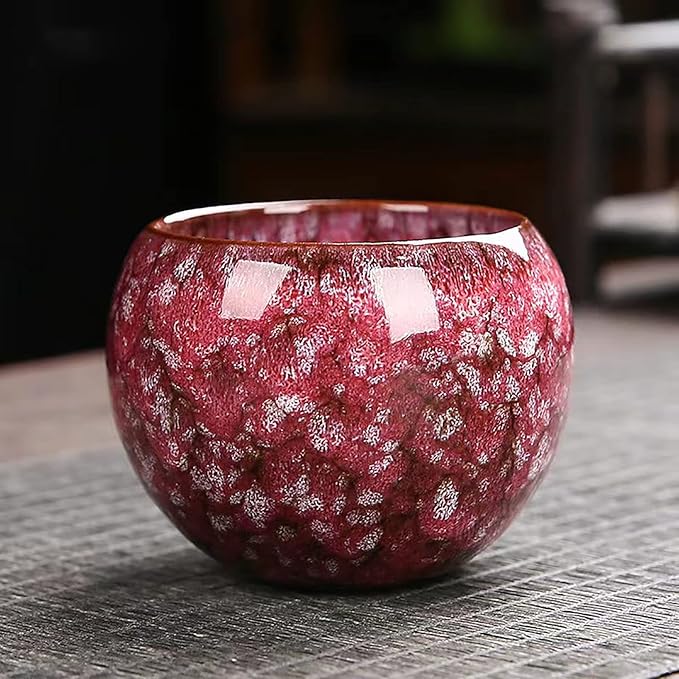 MQjzsh Chinese Japanese teacups, porcelain, kung fu teacups, handmade four-piece sakura powder teacup