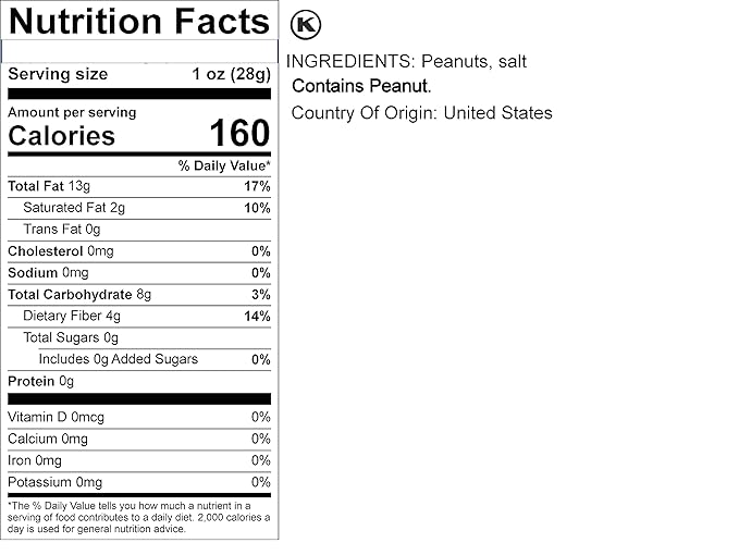 Sincerely Nuts ??Blanched Peanuts Roasted and Salted | Five Lb. | Deluxe Kosher Snack Food | Healthy Source of Protein, Nutritional Content | Gourmet Quality Nut