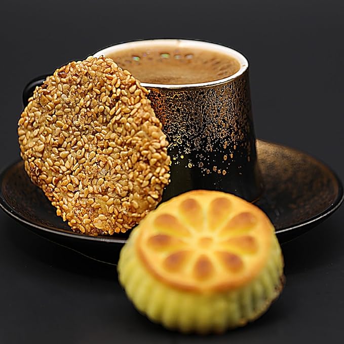 YAFA Barazek Sesame Cookies - Turkish sesame cookies - Classic Barazek with Almonds - Crunchy Middle Eastern Treats with a Honey- Sesame Glaze- Taste of Palestine -500g, Mother's Day Gift