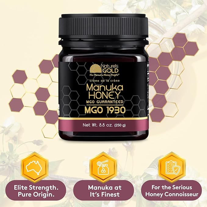Nature’s Gold Raw Manuka Honey, Certified High MGO | Authentic MGO, 100% Pure Genuine Traceable Hive to Home
