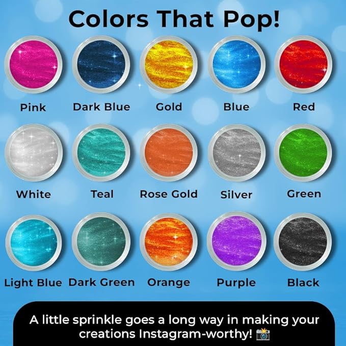 Blue Edible Glitter for Drinks Bulk Edible Glitter for Cakes Drink Brew Glitter, Blue Edible Glitter Cake Decorations Edible Blue Glitter Edible Glitter for Strawberries Cocktail