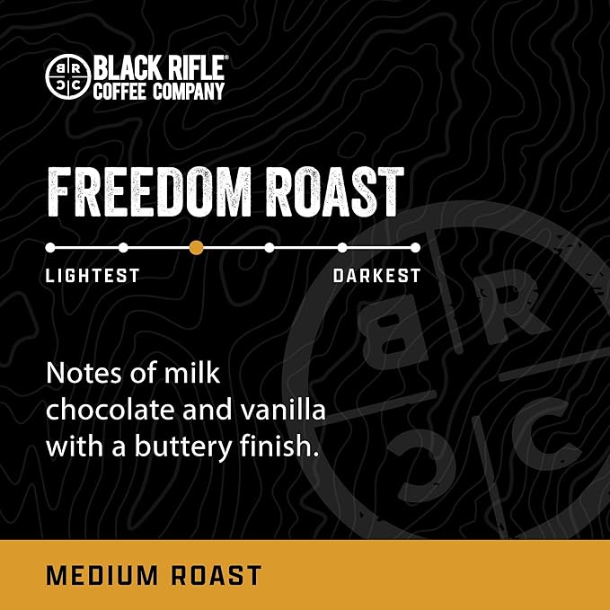 Black Rifle Coffee Company Medium Roast K Cups - Single Serve K Cups Coffee Pods - Kcup Pods Compatible with Keurig 1.0 & 2.0 - Made from Pure Arabica Beans (Freedom Blend, 12 Count)