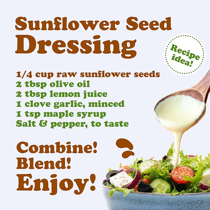 Food to Live Sunflower Seeds, 5 Pounds – Non-GMO Verified, Kernels, No Shell, Kosher, Raw, Vegan, Sirtfood, Bulk