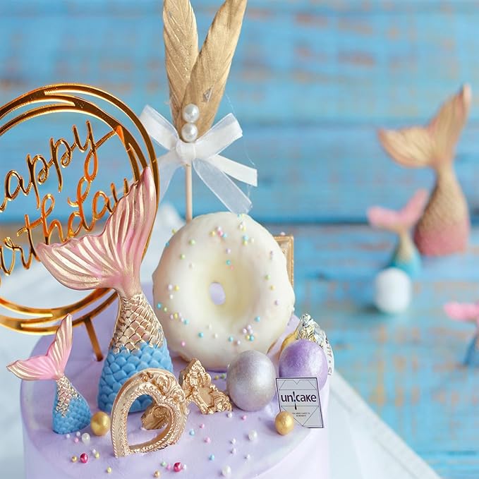 Sentovac Colorful Mermaid Sprinkle Edible Decorating Ocean Sprinkles for Cake Cupcake Topper Cookie Baking Decorations Starfish Shell Pearl Mermaid Candy Mix Mermaid Party Birthday Cake Decorations