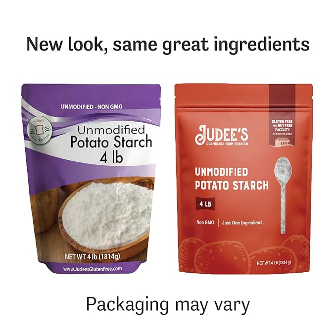 Judee’s Bulk Unmodified Potato Starch 40lb (4lb Pack of 10) - Great for Thickening, Cooking, and Baking - 100% Non-GMO, Gluten-Free, and Nut-Free - Resistant to High Temperatures
