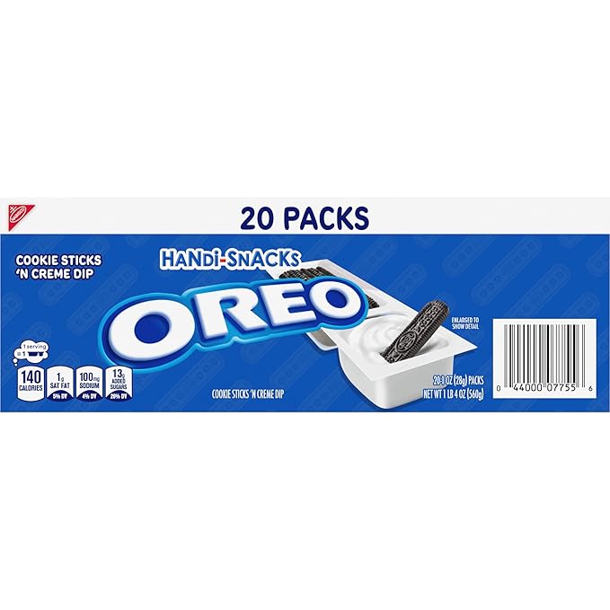 Handi-Snacks OREO Cookie Sticks 'N Creme Dip Snack Packs, 20 Snack Packs (Pack of 2)