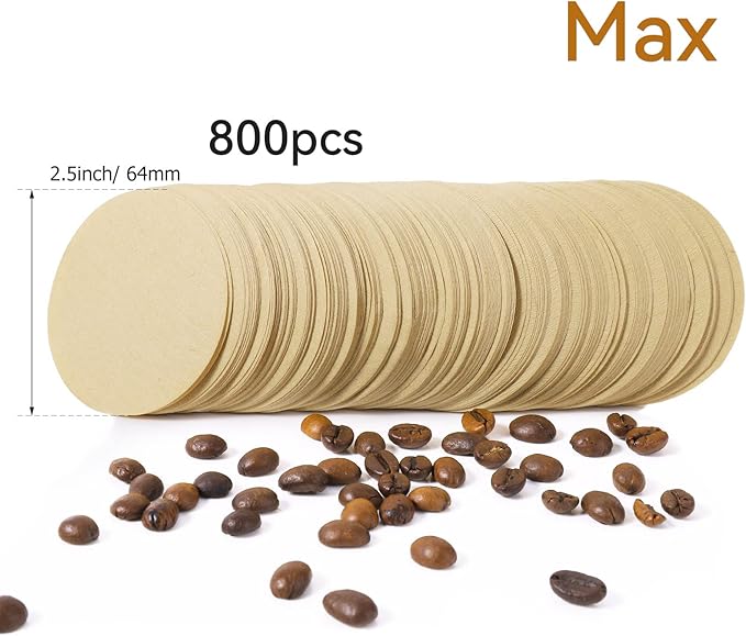 Replacement Paper Filter Packs Laicky 800 Count Unbleached Coffee Filter Paper Round Coffee Maker Filters Compatible with Aerobie Aeropress Coffee and Espresso Makers Disposable Coffee Tea Filters