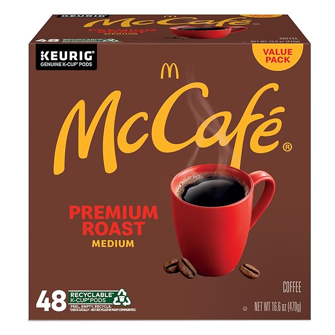 McCafé Premium Roast, Keurig Single Serve K-Cup Pods, Medium Roast Coffee Pods, 48 Count