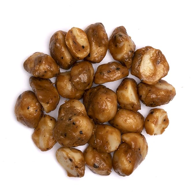 Hamakua Macadamia Nuts - Sweet Glazed Kona Coffee - Hawaiian Grown Flavored Dry Roasted Half and Whole Macadamias - Natural Eco-Friendly Large Macadamia Nuts