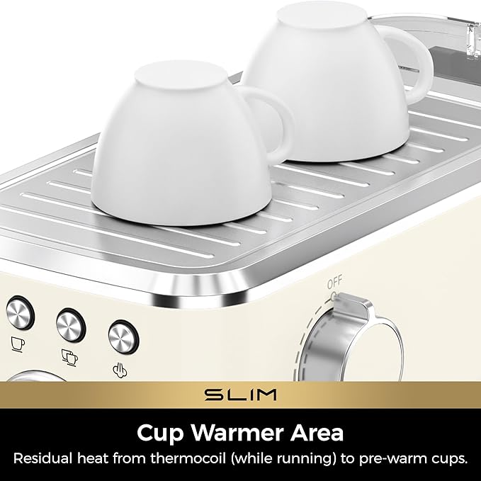CHULUX Slim Espresso Machine with Milk Frother Steam Wand, 20 Bar Professional Italian Pump Espresso Coffee Machine for Home Cappuccino & Latte Maker, Creamy