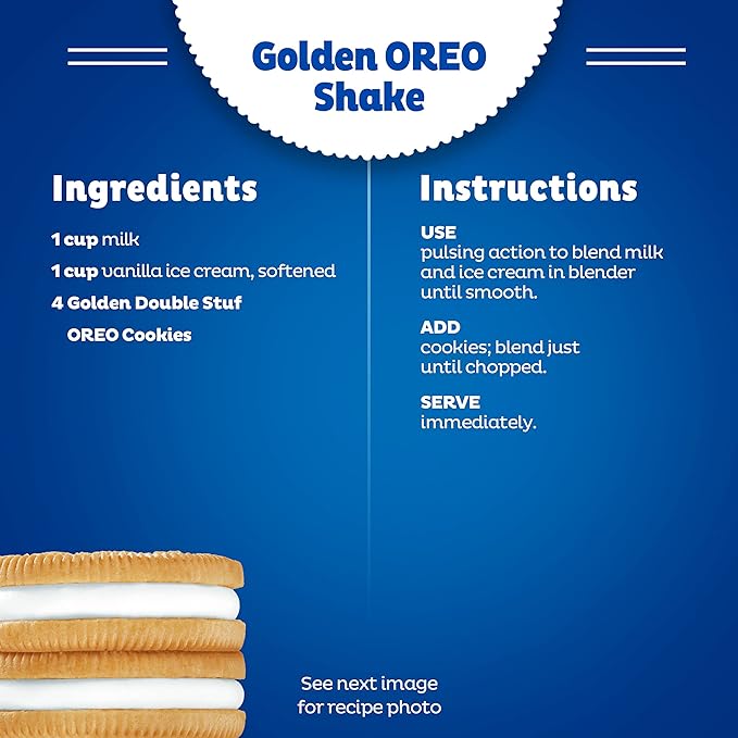 OREO Double Stuf Golden Sandwich Cookies, Party Size, 24.95 oz
