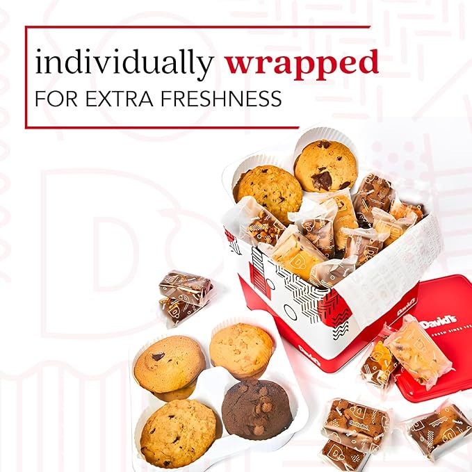 David's Cookies 5lb Assorted Cookies & Brownies Tin Gift Basket ??Fresh-Baked Delicious Gourmet Treats for Sharing | Ideal Party Pack Gift Basket for Family, Friends, Holidays, & Special Occasions