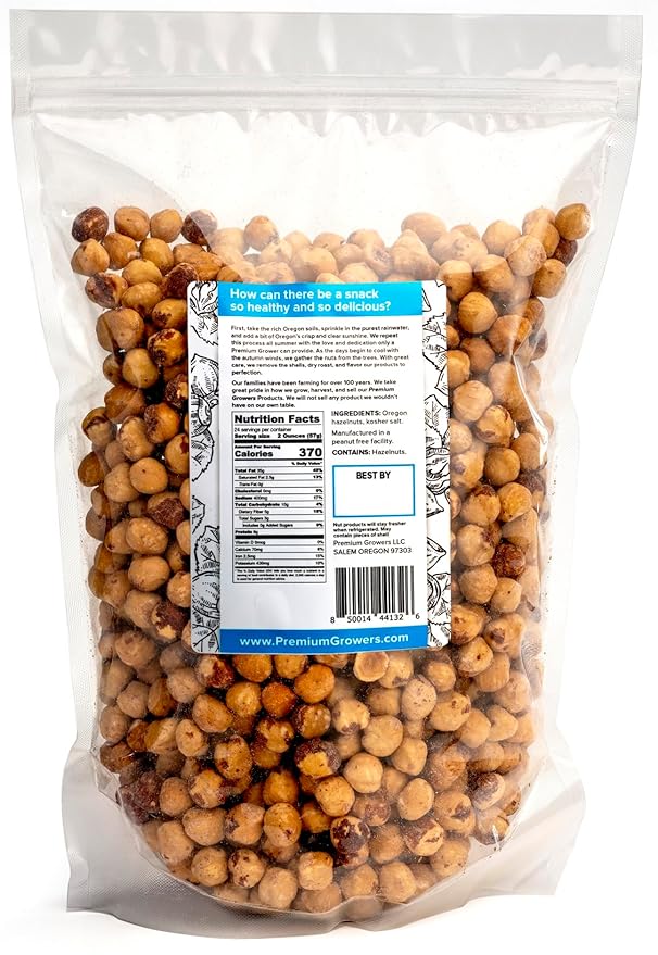 Oregon Farm To Table - Hazelnuts from Premium Growers - Dry Roasted - Lightly Salted ??Kosher Certified (3lb, Lightly Salted)