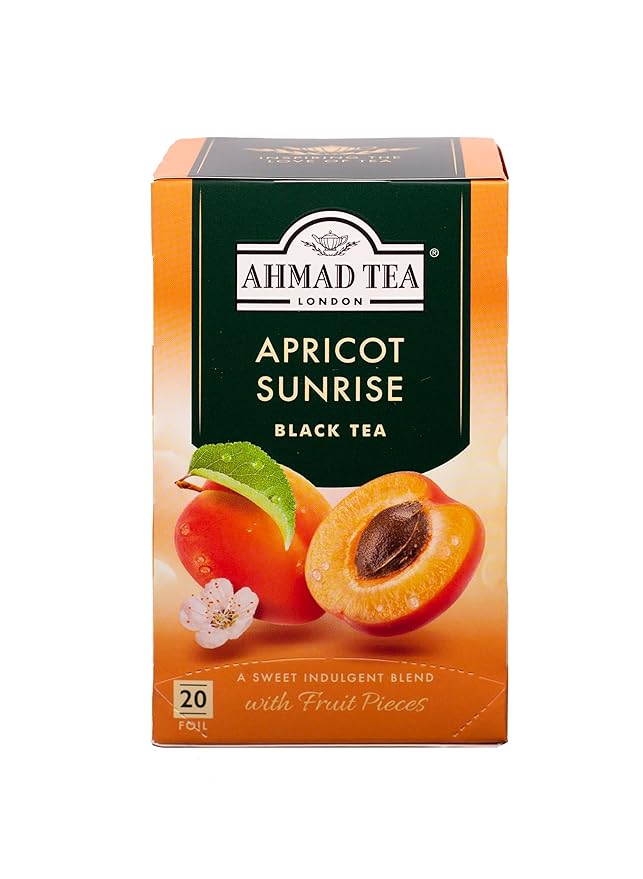 Ahmad Tea Apricot Sunrise Black Tea, 20 Count, Pack of 6