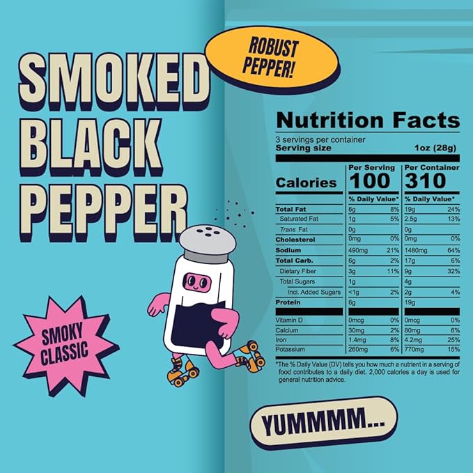 Louisville Vegan Jerky, Variety Pack ??3 Pack Includes Smoky Carolina BBQ, Smoked Black Pepper, General Tso - Non-GMO Soy Protein ??Gluten-Free Ingredients, High Protein Vegan and Vegetarian Meat Jerky Snacks (3 oz, 3-Pack)