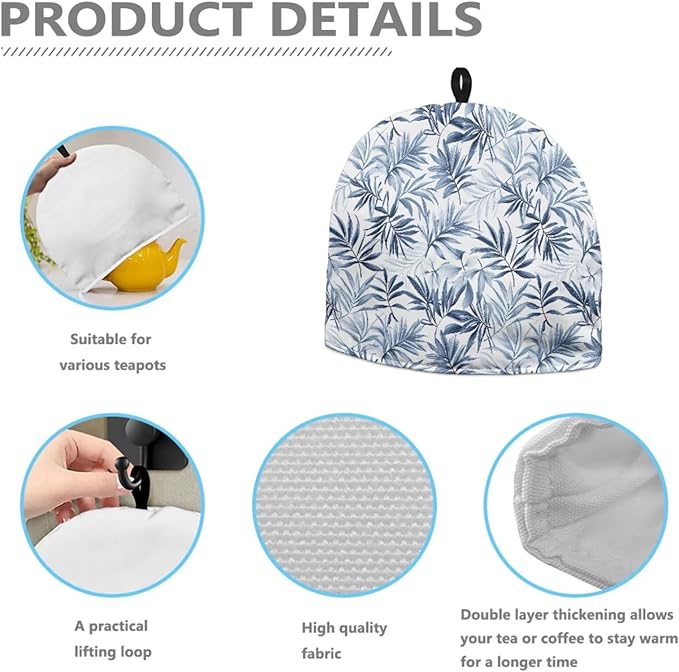 Tropical Leaves Insulated Tea Cozies for Party Decor Anti Stains Scratch Tea Cosy Covers Universal Fit Teapot Warmer Cover